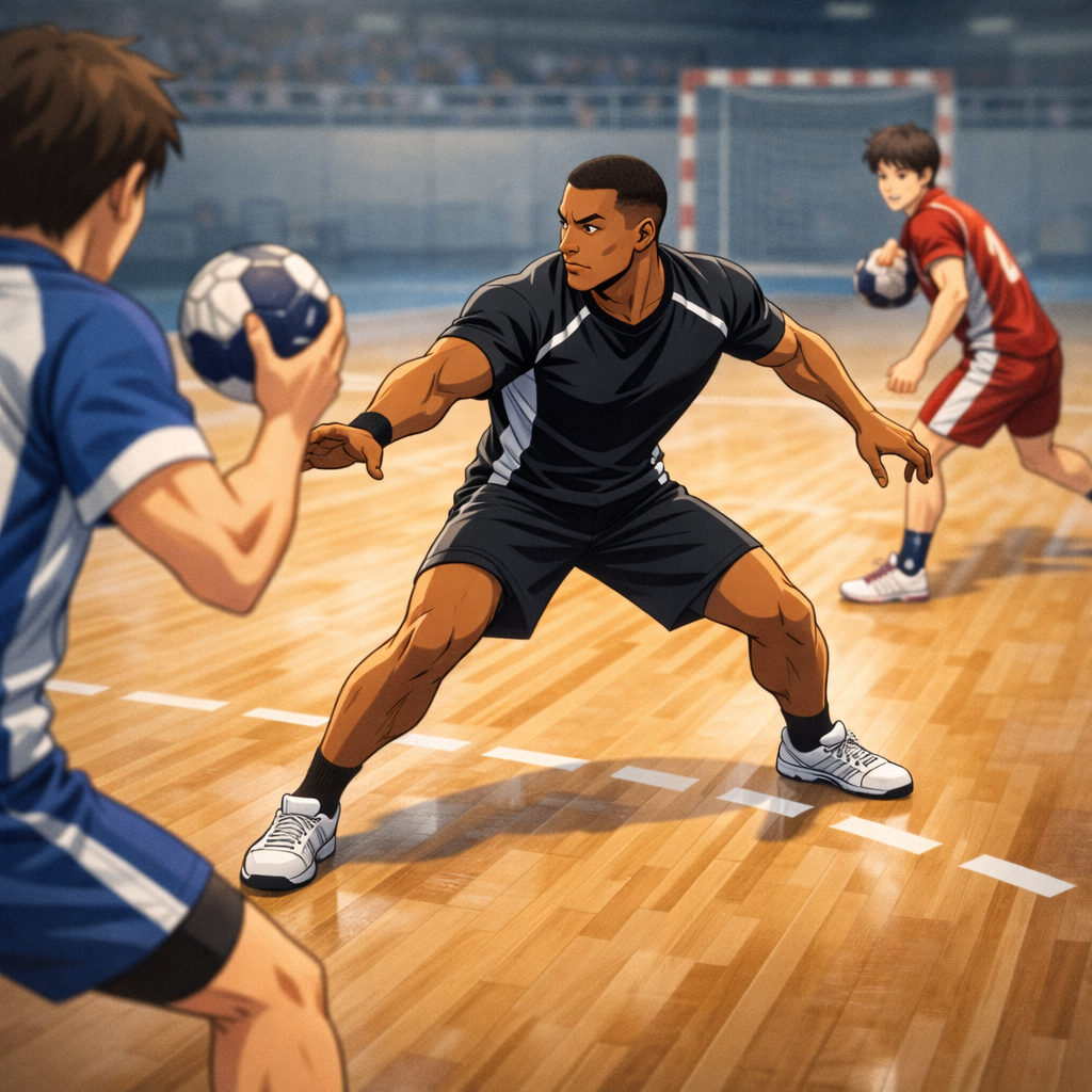Placement sur la ligne de passe en défense handball : anticiper le jeu